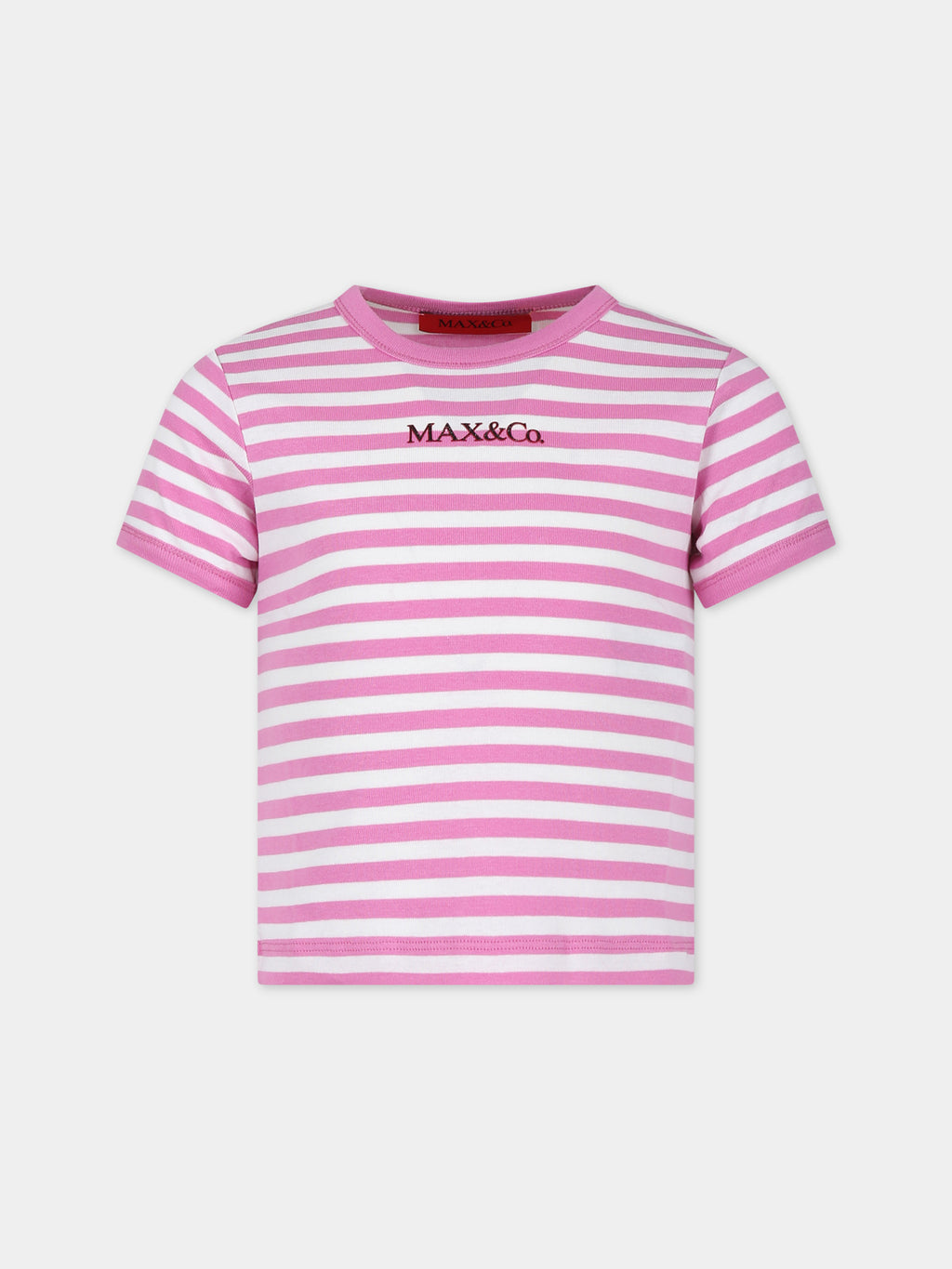 T-shirt fuchsia pour fille avec logo
